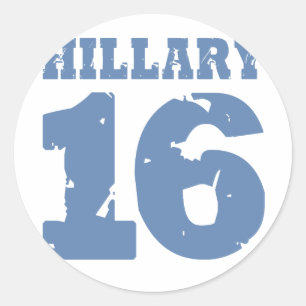 HILLARI 2016 - ENHETLIG DISTRESSED -.png Runt Klistermärke