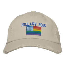 Hillary 2015 Baseball Cap - Gay Flagga Design Broderad Keps