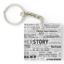 Hillary 2016 historiska rubrik Keychain