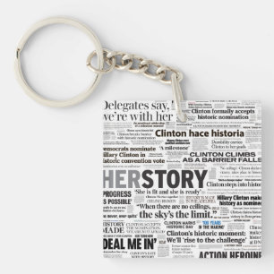 Hillary 2016 historiska rubrik Keychain
