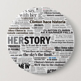 Hillary 2016 historiska rubrik knäppas knapp