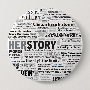 Hillary 2016 historiska rubrik knäppas knapp