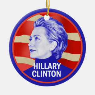 Hillary 2016 julgransprydnad keramik