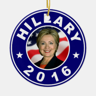 Hillary 2016 julgransprydnad keramik