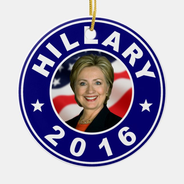 Hillary 2016 julgransprydnad keramik (Framsidan)