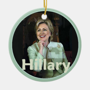 Hillary 2016 julgransprydnad keramik