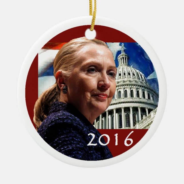 Hillary 2016 julgransprydnad keramik (Framsidan)