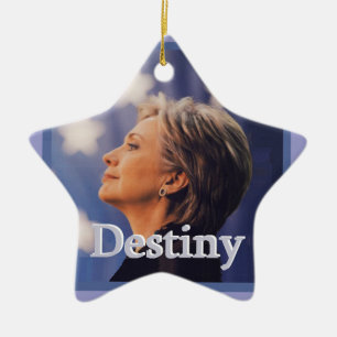 Hillary 2016 julgransprydnad keramik