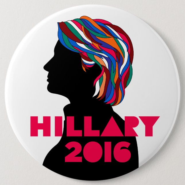 Hillary 2016 knäppas den Retro designen (kolossala Knapp (Framsida)