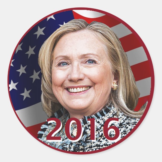 Hillary 2016 Sticker Runt Klistermärke (Framsida)