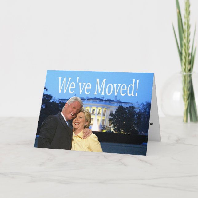 Hillary & Bill Ny adress jul Helgkort (Framsida)