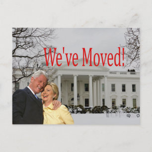 Hillary & Bill Nytt adress julkort Vykort