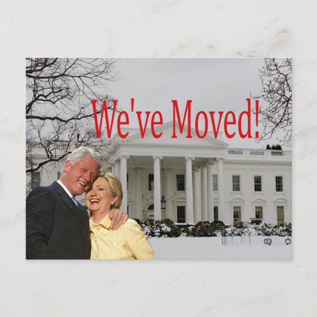 Hillary & Bill Nytt adress julkort Vykort (Framsida)