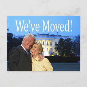 Hillary & Bill Nytt adress julkort Vykort