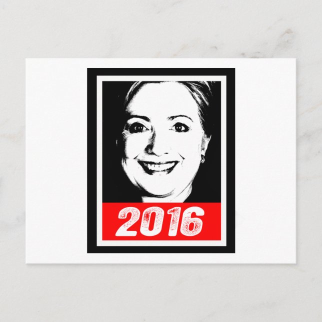 HILLARY CLINTON 2016 BLÄCK ART.png Vykort (Framsida)