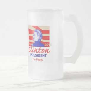 Hillary Clinton 2016 Frostat Ölglas