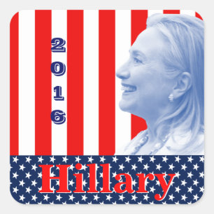Hillary Clinton 2016 Fyrkantigt Klistermärke