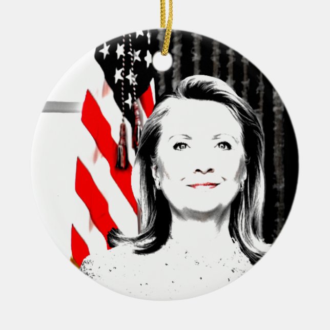 Hillary Clinton 2016 Julgransprydnad Keramik (Framsidan)