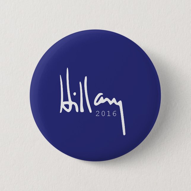 Hillary Clinton 2016 Kampanj Blue Pinback Button Knapp (Framsida)