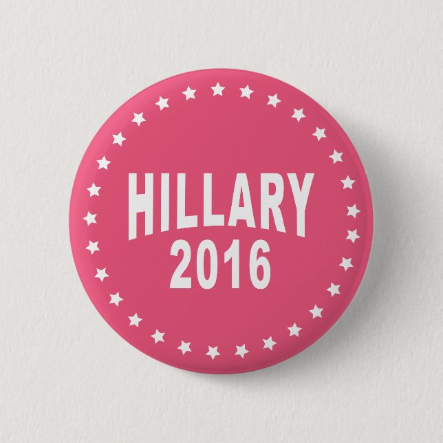 Hillary Clinton 2016 Kampanj Rosa Pinback Button Knapp (Framsida)