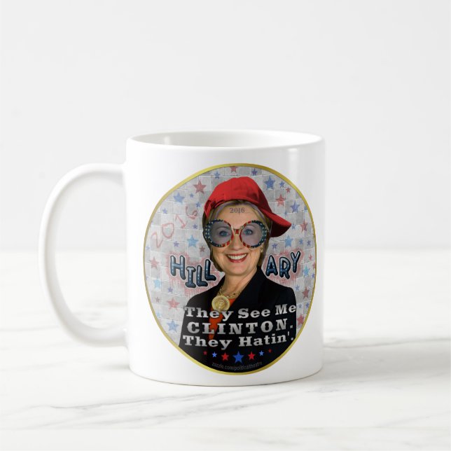 Hillary Clinton 2016 roliga presidentval Kaffemugg (Vänster)