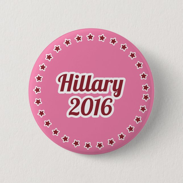 Hillary Clinton 2016 Rosa 2,25-tums Pinback-knapp Knapp (Framsida)