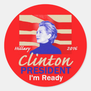 Hillary CLINTON 2016 Runt Klistermärke