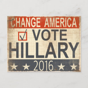 Hillary Clinton 2016 Valkort Vykort