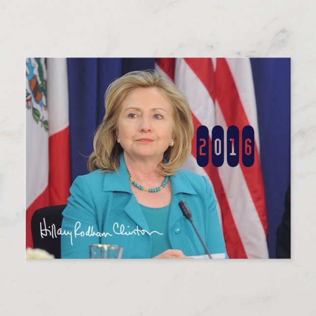 Hillary Clinton 2016 Vykort (Framsida)