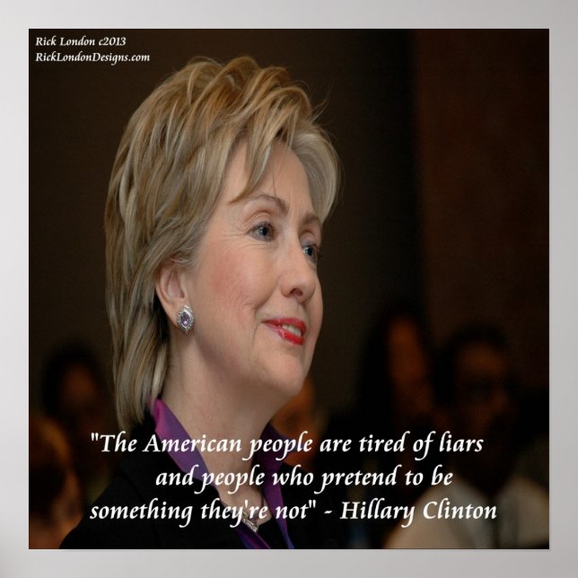 Hillary Clinton America & Liars Quote Poster (Framsidan)