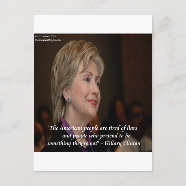 Hillary Clinton Amerikaner Är Trötta Citat Vykort (Framsida)