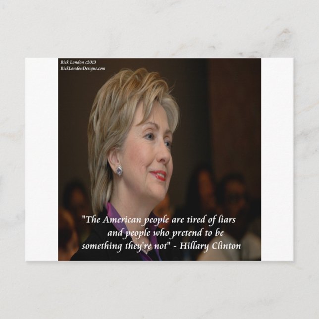 Hillary Clinton Amerikaner Är Trötta Citat Vykort (Framsida)