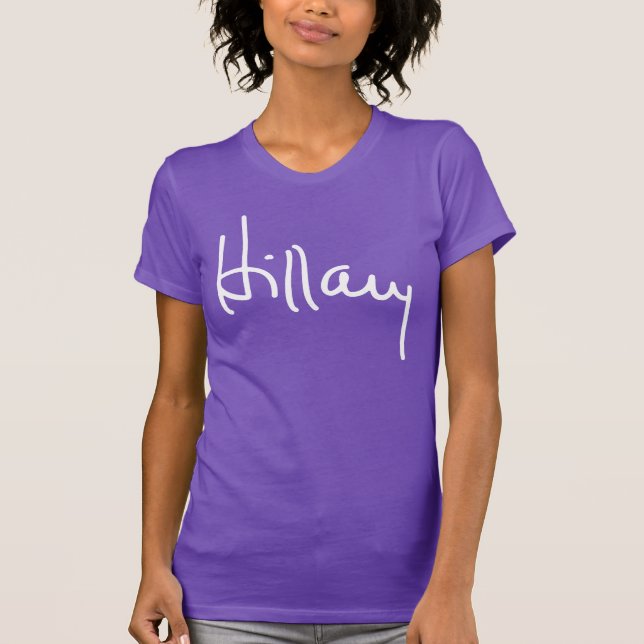 Hillary Clinton Autograf T Shirt (Framsida)