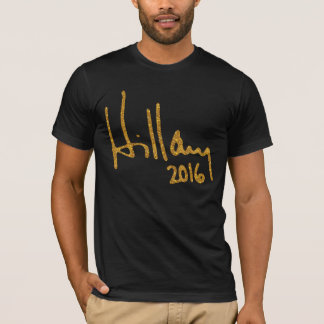 Hillary Clinton Autograph Faux Guld Glitter Tee