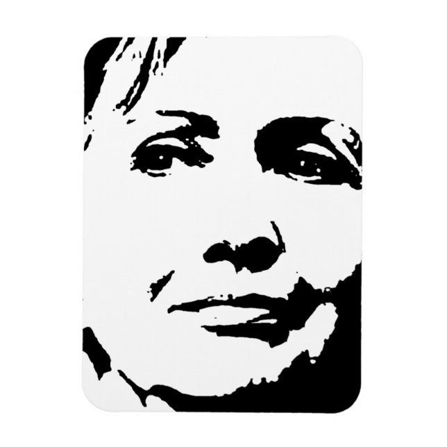 HILLARY CLINTON BLÄCK ART MAGNET (Vertikal)