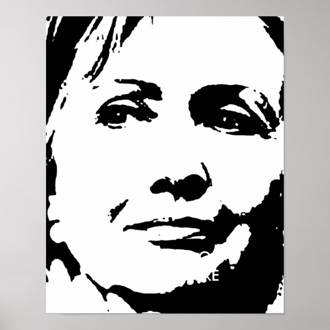 HILLARY CLINTON BLÄCK ART POSTER (Framsidan)