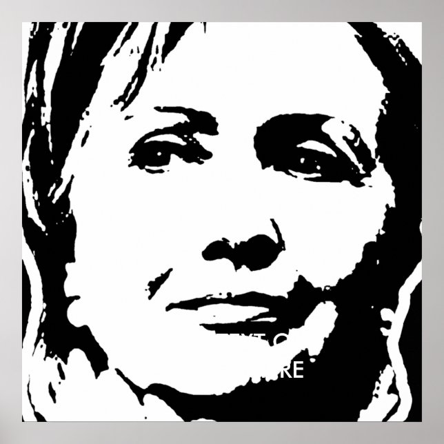 HILLARY CLINTON BLÄCK ART POSTER (Framsidan)
