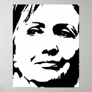 HILLARY CLINTON BLÄCKKONST POSTER