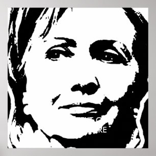 HILLARY CLINTON BLÄCKKONST POSTER