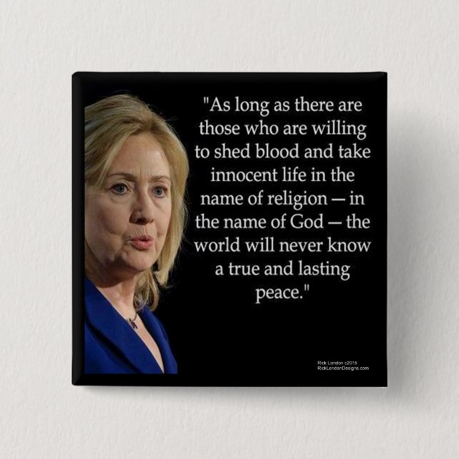 Hillary Clinton Blood Religion Citote Knapp (Framsida)