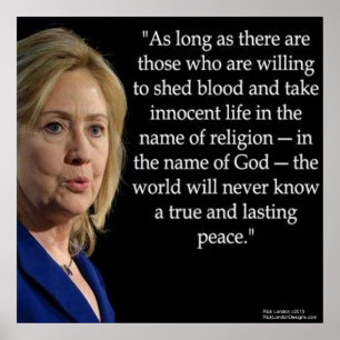Hillary Clinton & Blood/Religion Poster