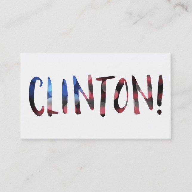 Hillary Clinton bokeh Visitkort (Framsida)