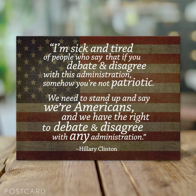 Hillary Clinton-citat Vykort (Custom Postcard)