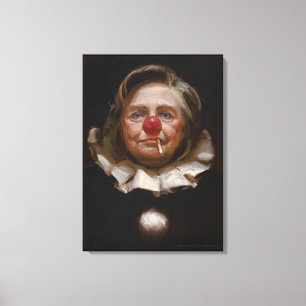 Hillary Clinton Clown by Tony Pro Canvastryck