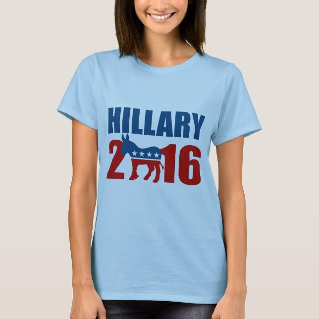 HILLARY CLINTON DEMOKRAT 2016.png Tee Shirt (Framsida)