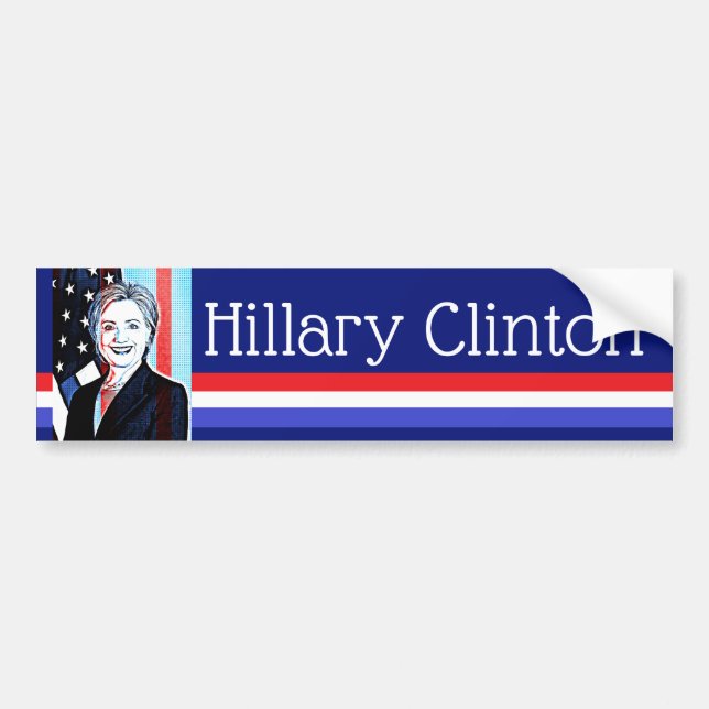 Hillary Clinton Digital Art Bumper Sticker Bildekal (Framsidan)