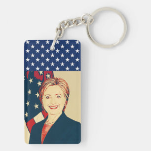 Hillary Clinton Digital Pop Art Nyckelring