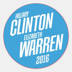 Hillary Clinton - Elizabeth Warren 2016 Stickers Runt Klistermärke