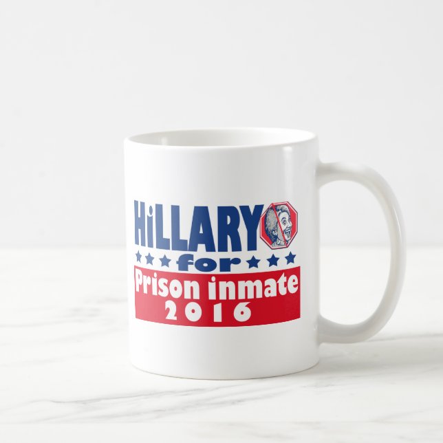 Hillary Clinton fängelseintagen 2016 Kaffemugg (Höger)