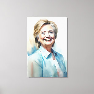 Hillary Clinton FFFA [Berömd Figurer Fine Art] Canvastryck